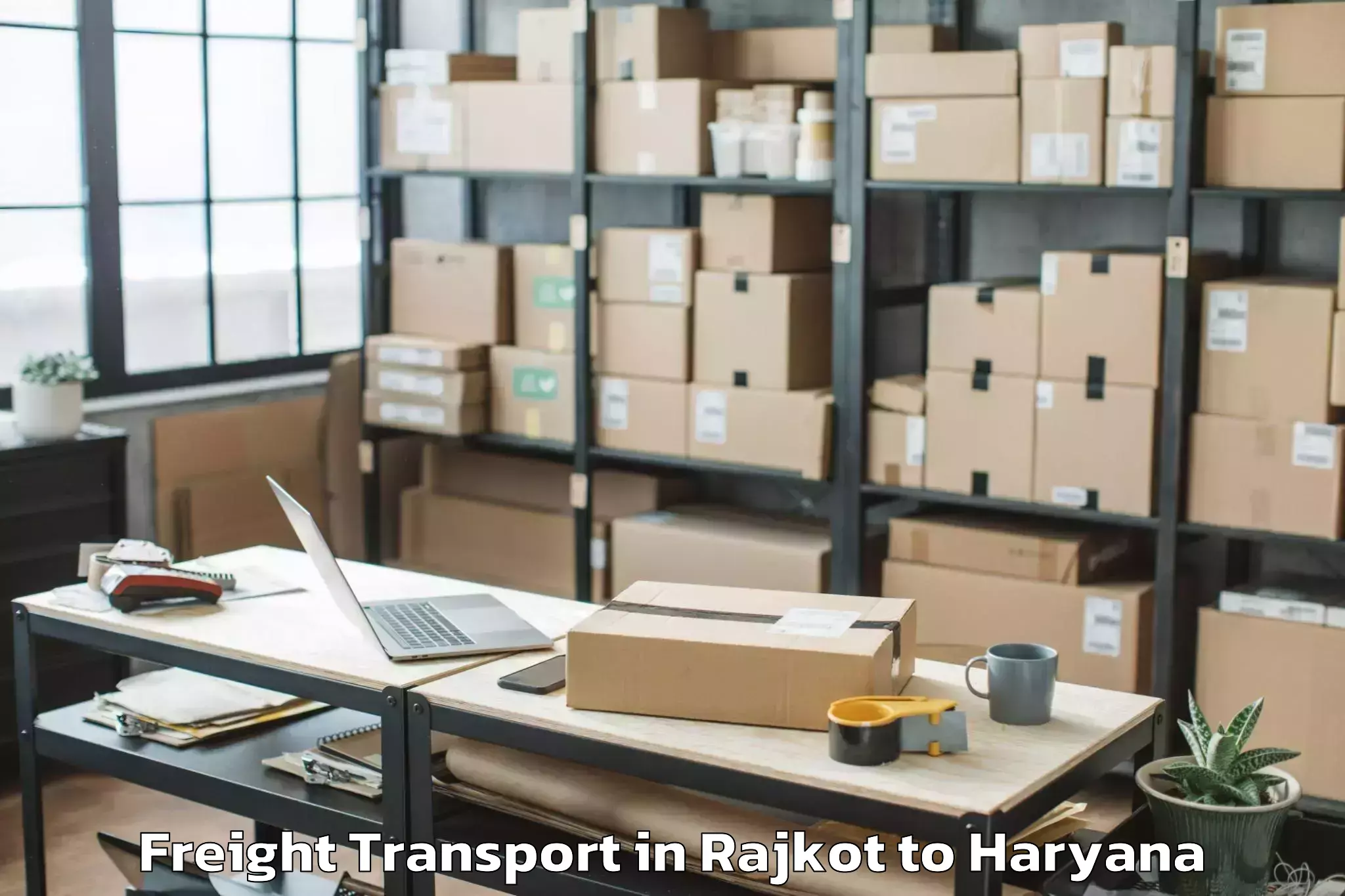 Book Rajkot to Srs Mall Faridabad Freight Transport Online